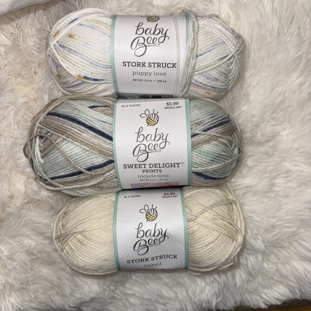 Baby Bee Yarn Lot of 3